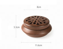 Lade das Bild in den Galerie-Viewer, Keramik Räucherbox + Spirale Packung für Räucherspiral, Räucherkegel
